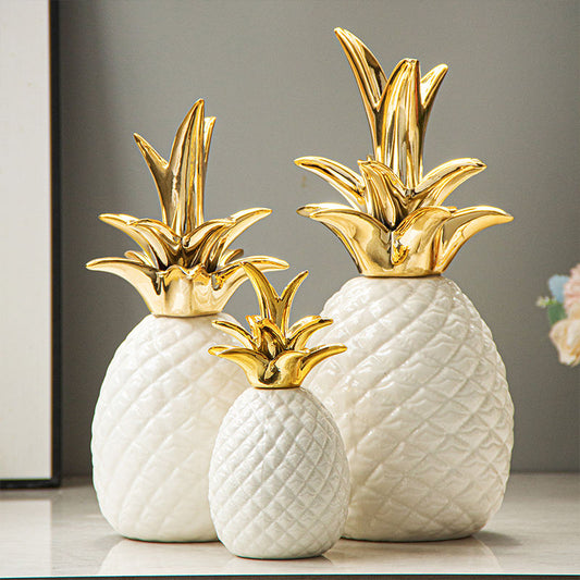 Modern White Ceramic Pineapple Decor