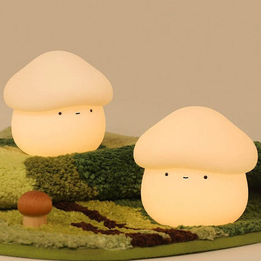 UNew Mushroom Small Night Lamp Cute Silicone Sleeping Timing Night Light Bedside Interesting Charging Ambience Light Room Decor Home Decor
